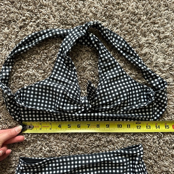ALBION FIT BLACK CHECK/ GINGHAM TOP KNOT TOP & HIGH WAISTED BOTTOMS - Picture 12 of 15